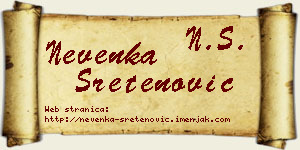 Nevenka Sretenović vizit kartica